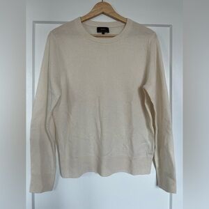 Quince 100% Cashmere Sweater | Cream Crewneck Knit (M)